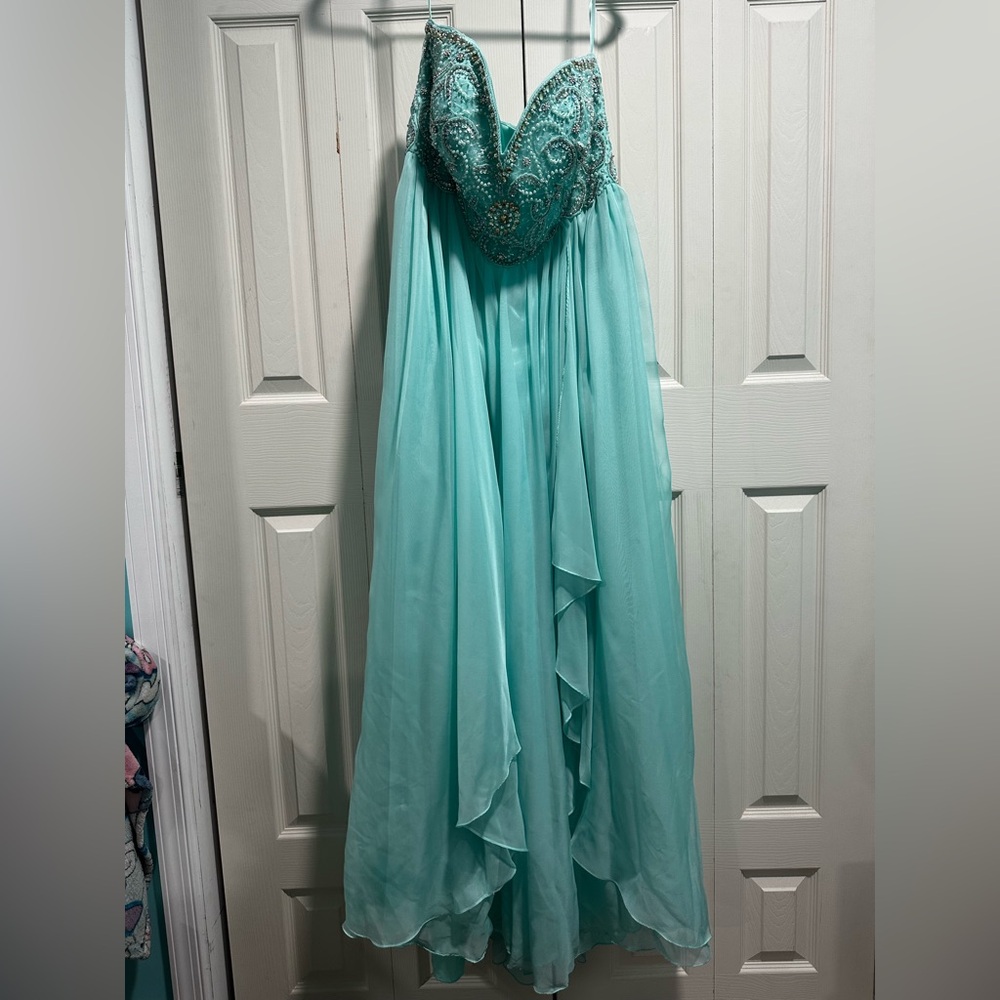 Dave & Johnny Aqua Dress - Picture 1 of 4